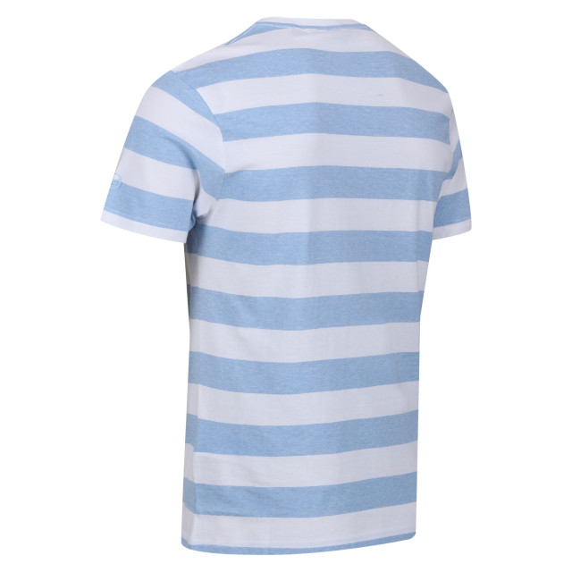 Regatta Heren ryeden gestreept coolweave t-shirt UTRG8851_whitelakeblue large