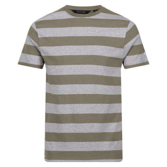 Regatta Heren ryeden gestreept coolweave t-shirt UTRG8851_faunawhitestone large