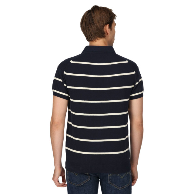 Regatta Heren arkose streep gebreid poloshirt UTRG8847_navywhitestone large