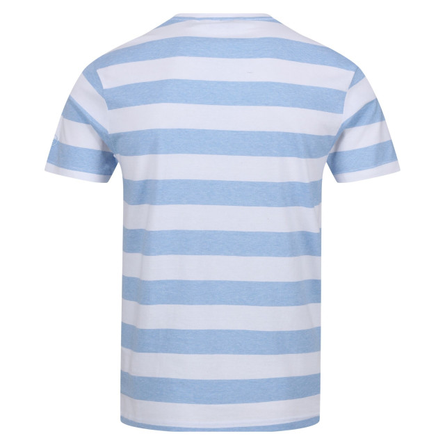 Regatta Heren ryeden gestreept coolweave t-shirt UTRG8851_whitelakeblue large