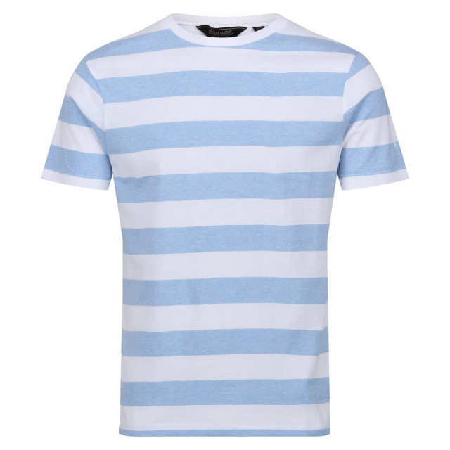 Regatta Heren ryeden gestreept coolweave t-shirt UTRG8851_whitelakeblue large