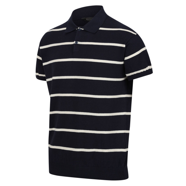 Regatta Heren arkose streep gebreid poloshirt UTRG8847_navywhitestone large