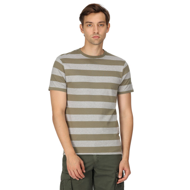 Regatta Heren ryeden gestreept coolweave t-shirt UTRG8851_faunawhitestone large