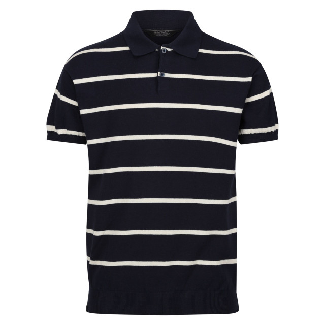 Regatta Heren arkose streep gebreid poloshirt UTRG8847_navywhitestone large