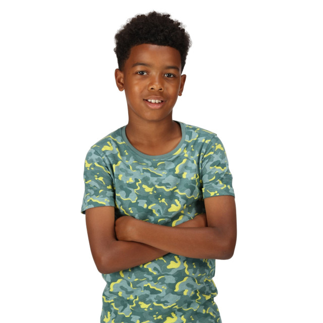 Regatta Kinderen/kinderen bosley vi camouflage t-shirt UTRG8792_seapine large