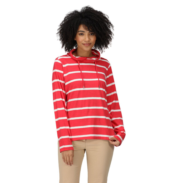 Regatta Dames helvine gestreept sweatshirt UTRG8806_miamiredwhite large