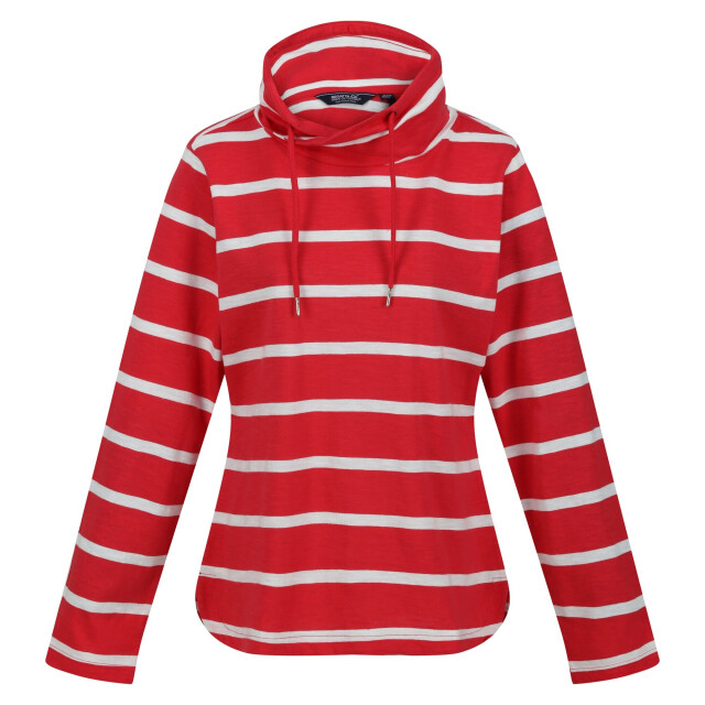 Regatta Dames helvine gestreept sweatshirt UTRG8806_miamiredwhite large