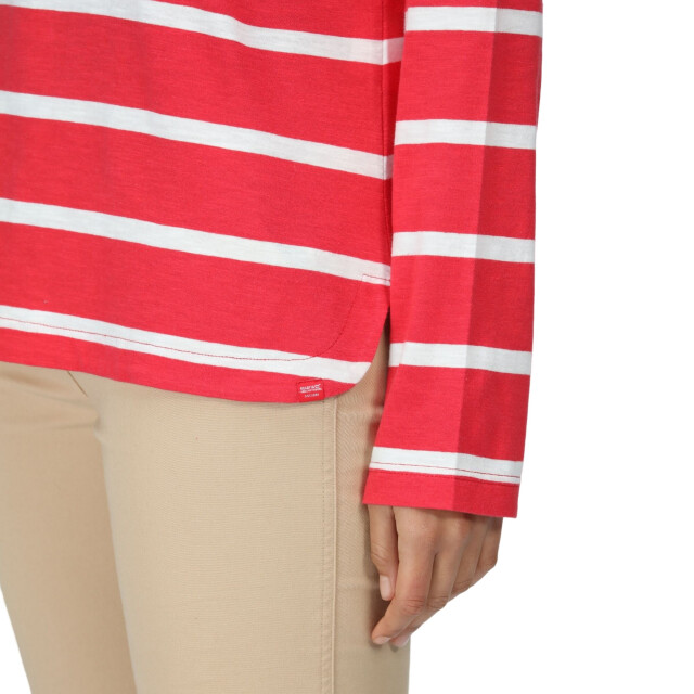 Regatta Dames helvine gestreept sweatshirt UTRG8806_miamiredwhite large