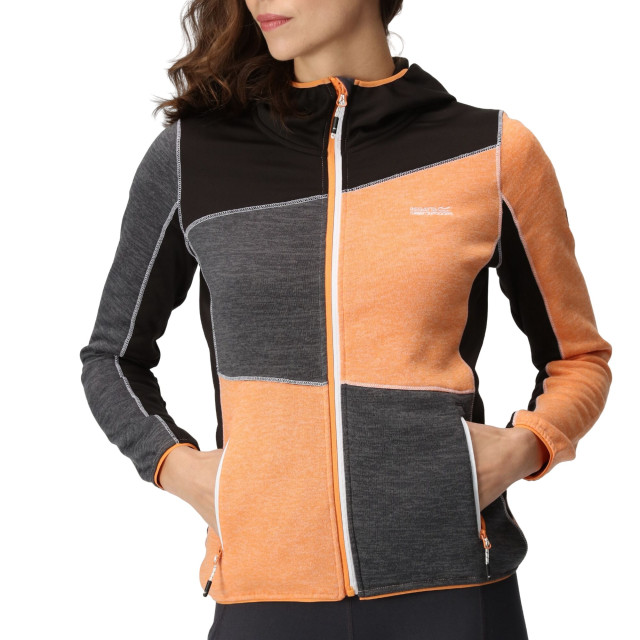 Regatta Dames walbury vi marl full zip fleecejack UTRG8786_apricotcrushblack large