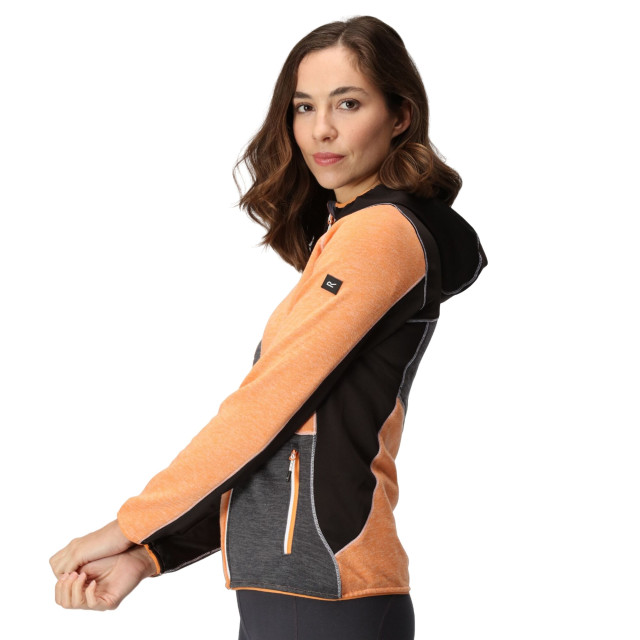 Regatta Dames walbury vi marl full zip fleecejack UTRG8786_apricotcrushblack large