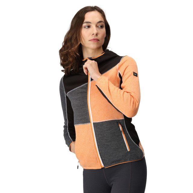 Regatta Dames walbury vi marl full zip fleecejack UTRG8786_apricotcrushblack large