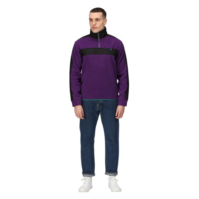 Regatta Heren vintage fleece top UTRG9481_juniperpurpleblack large