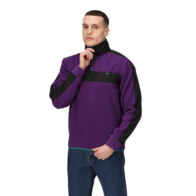 Regatta Heren vintage fleece top UTRG9481_juniperpurpleblack large
