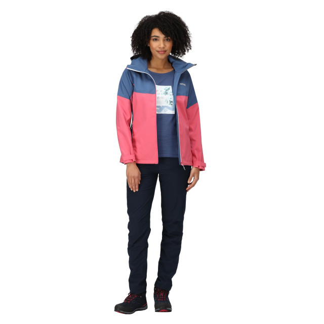 Regatta Dames bosfield kleurblok waterdichte jas UTRG9398_fruitdovedustydenim large