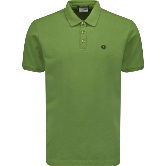 No Excess Polo korte mouw pique garment dyed green 23380101SN-050 large