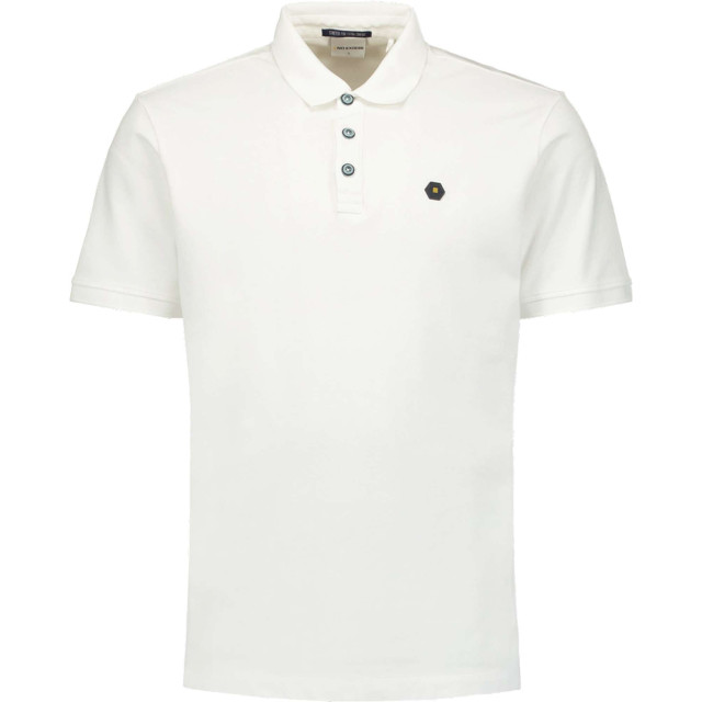 No Excess Polo korte mouw pique garment dyed white 23380101SN-010 large