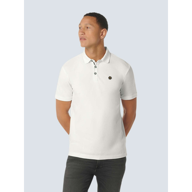 No Excess Polo korte mouw pique garment dyed white 23380101SN-010 large