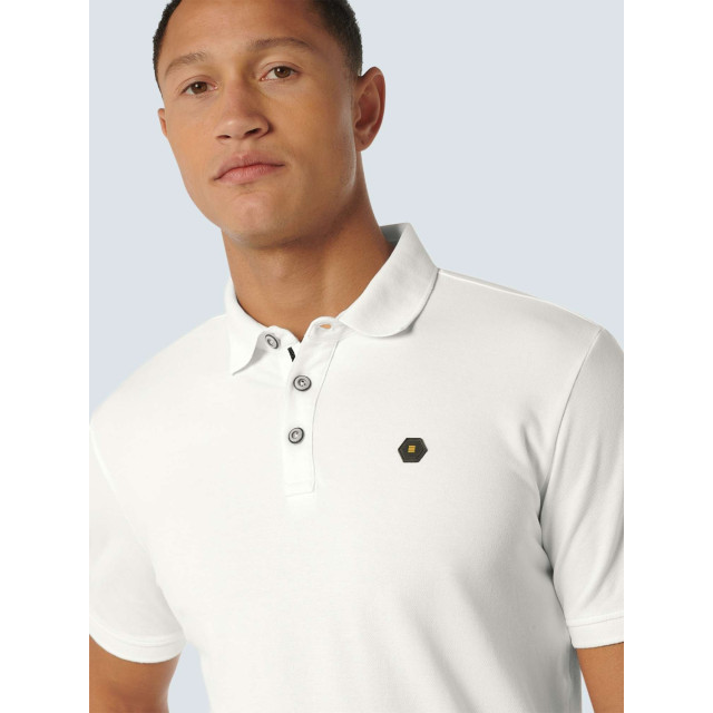 No Excess Polo korte mouw pique garment dyed white 23380101SN-010 large