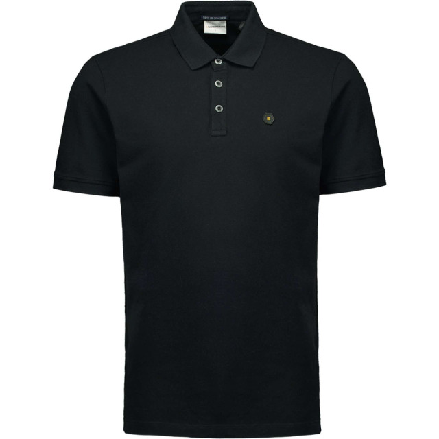 No Excess Polo korte mouw pique garment dyed black 23380101SN-020 large