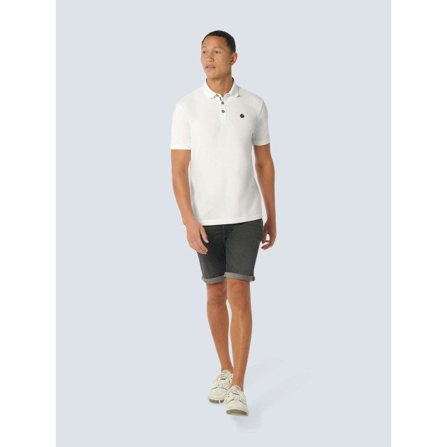 No Excess Polo korte mouw pique garment dyed white 23380101SN-010 large