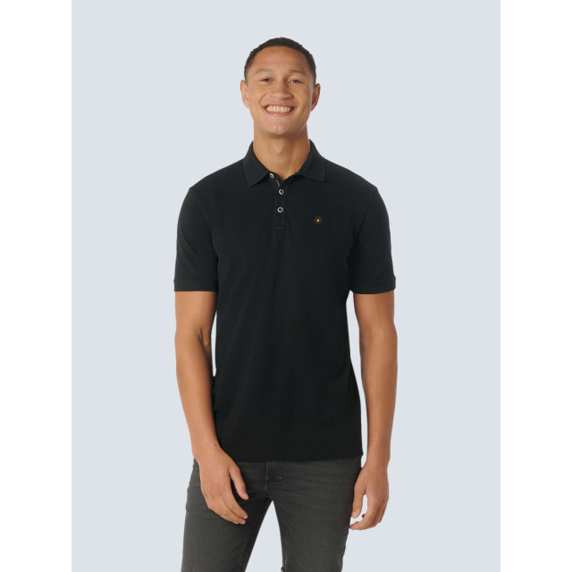 No Excess Polo korte mouw pique garment dyed black 23380101SN-020 large