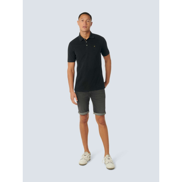 No Excess Polo korte mouw pique garment dyed black 23380101SN-020 large