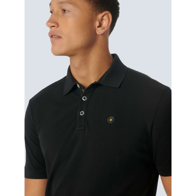 No Excess Polo korte mouw pique garment dyed black 23380101SN-020 large