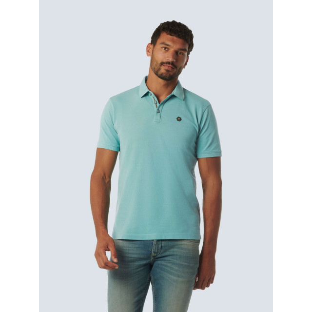 No Excess Polo korte mouw pique garment dyed pacific 23380101SN-153 large