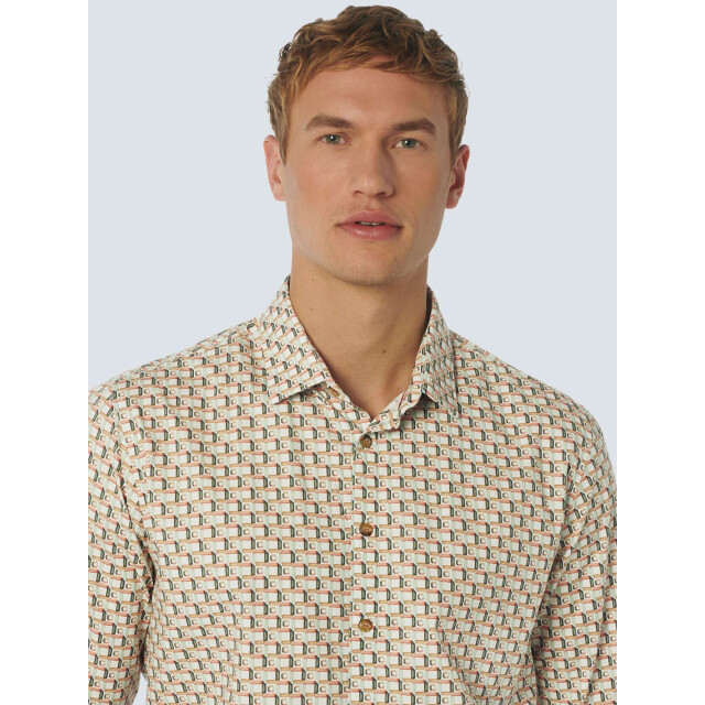 No Excess Overhemd lange mouw met print stretch melon 23450209-191 large