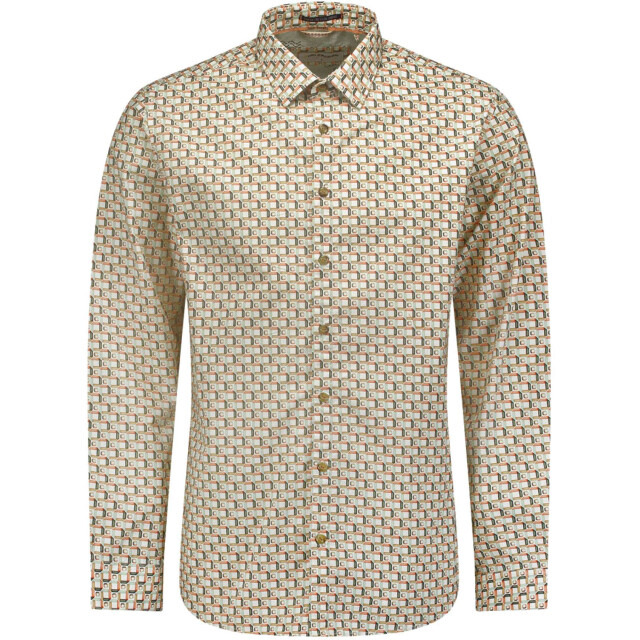 No Excess Overhemd lange mouw met print stretch melon 23450209-191 large