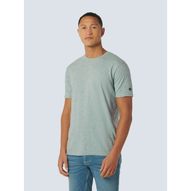 No Excess T-shirt korte mouw ronde hals met streep mint 23350254SN-058 large