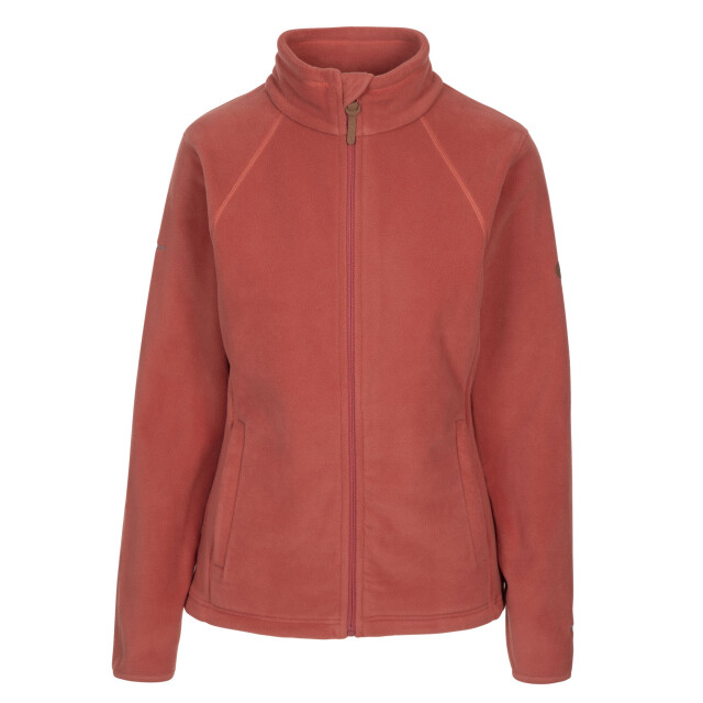 Trespass Dames trouper fleecejack met lederen afwerking UTTP5435_rhubarbred large