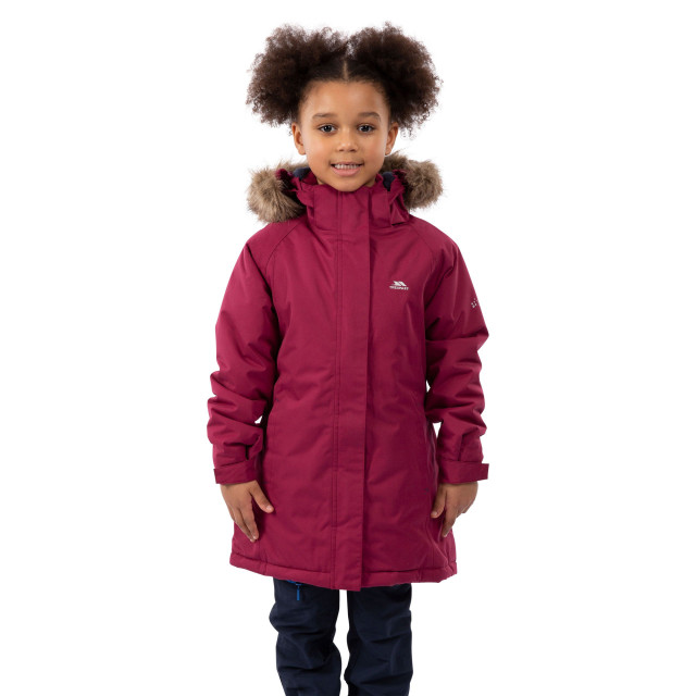 Trespass Childrens girls fame waterdicht parka jasje UTTP4212_cranberry large