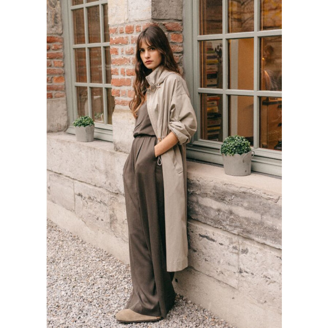 Grace & Mila Kaki satijnlook wijde pantalon matcha 8697958072648 large