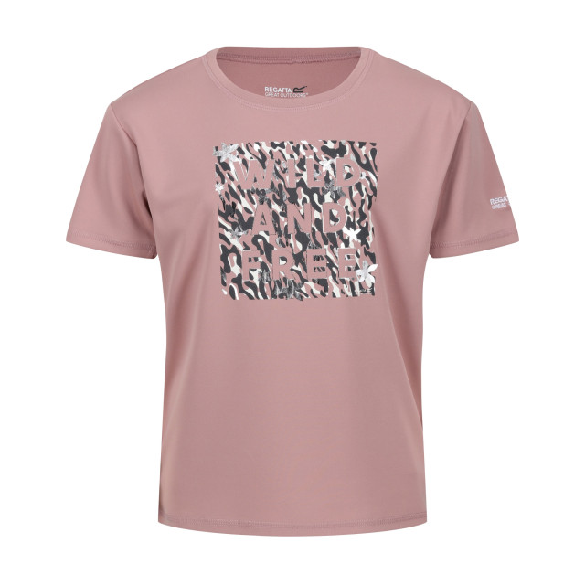 Regatta Kinderen/kinderen alvarado vii zebraprint t-shirt UTRG9033_duskyrose large