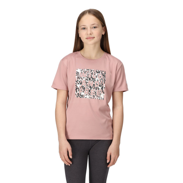 Regatta Kinderen/kinderen alvarado vii zebraprint t-shirt UTRG9033_duskyrose large