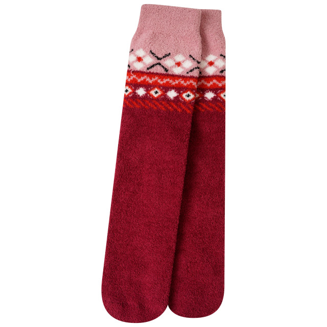 Dare2b Feestelijke fair isle pluizige kerstsokken voor volwassenen UTRG9248_beetrootpowderpink large