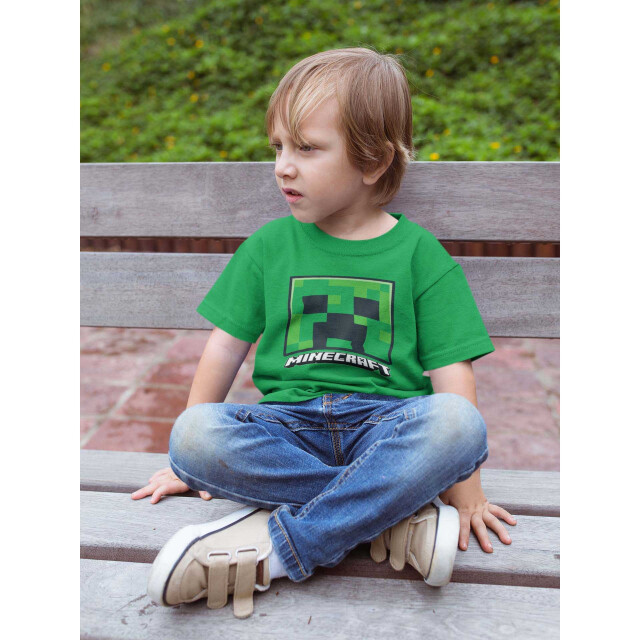 minecraft Kinder/kinder griezelgezicht t-shirt UTHE482_green large