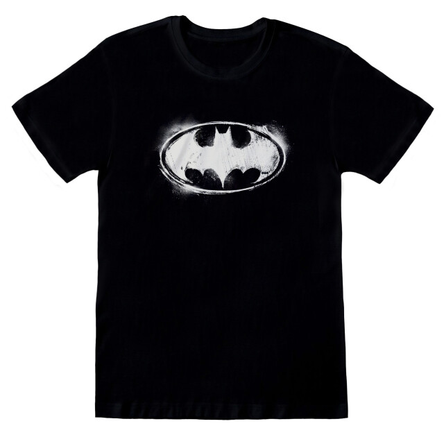 Batman Unisex adult distressed t-shirt UTHE151_blackwhite large
