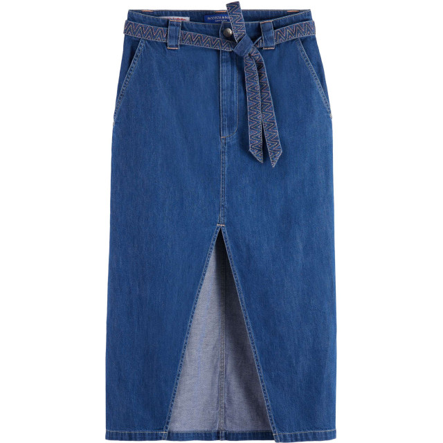 Scotch & Soda Summery skirt with belt washed indi washed indigo 176911-0134 large