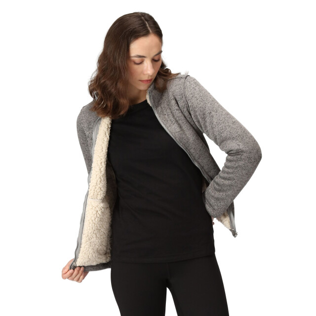 Regatta Dames razia ii full zip fleece jacket UTRG8166_stormgreylightvanilla large