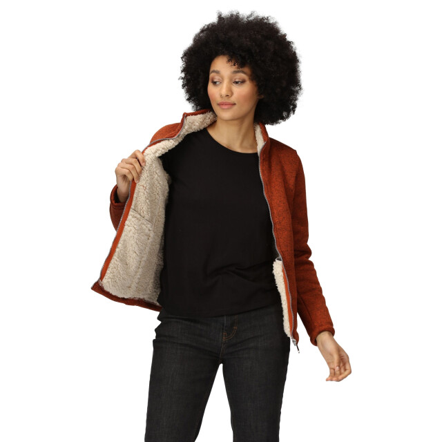 Regatta Dames razia ii full zip fleece jacket UTRG8166_burntcopperlightvanilla large