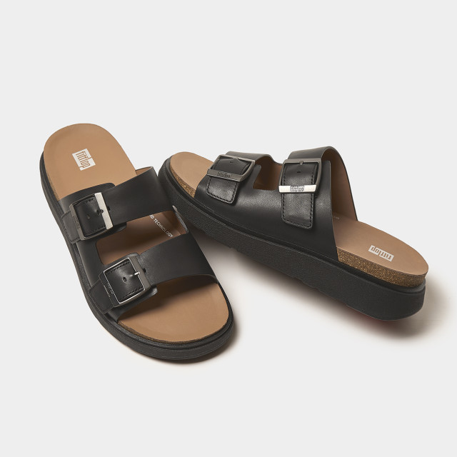 FitFlop Gen-ff buckle two-bar leather slides GY8 large