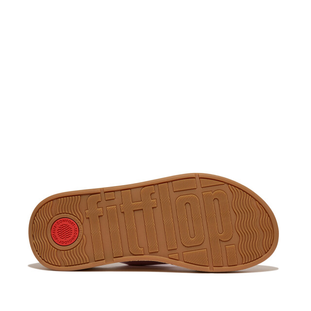 FitFlop F-mode leather-twist flatform slides (cork wrap) HI1 large
