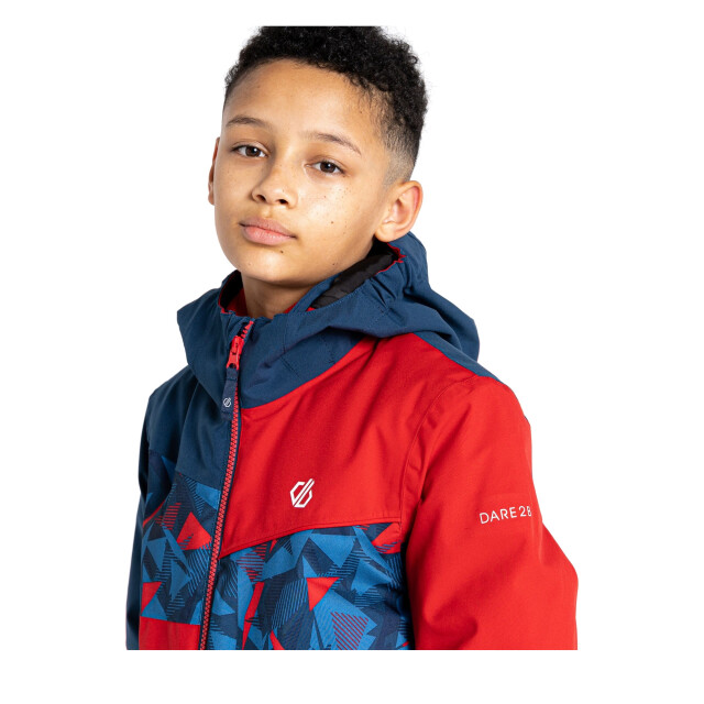 Dare2b Kinder/kinder glee ii geometrische ski jas UTRG7948_moonlightdenimdangerred large