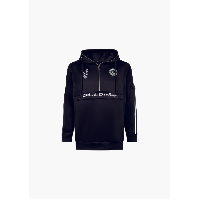 Black Donkey Zip trackhoodie i black/white CH2-MC23ZTH-BL large