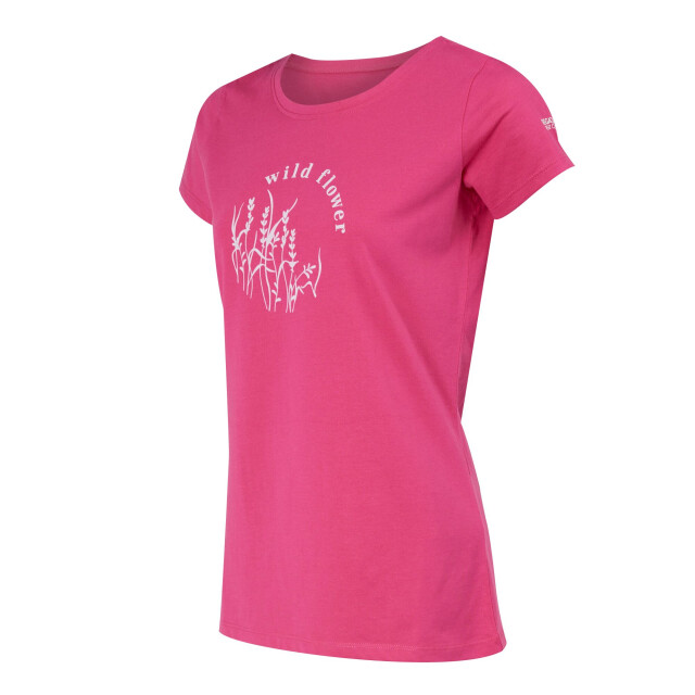 Regatta Dames breezed iv plants t-shirt UTRG9826_flamingopink large