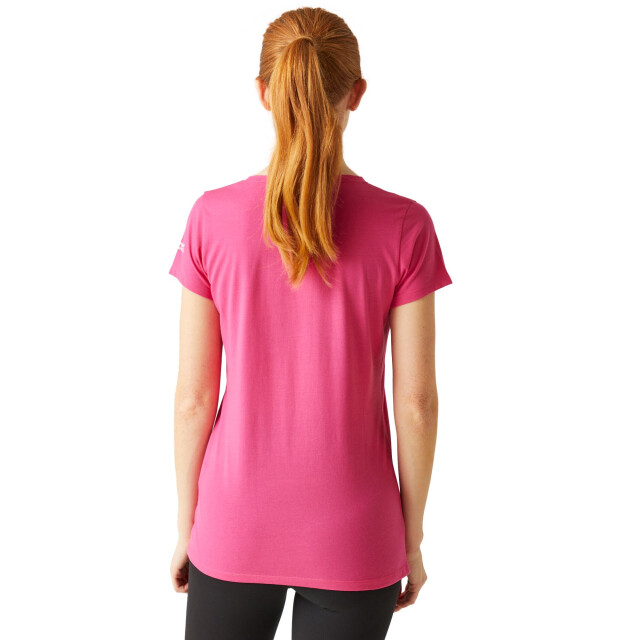 Regatta Dames breezed iv plants t-shirt UTRG9826_flamingopink large