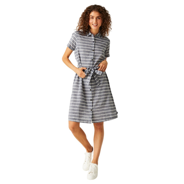 Regatta Dames rema gestreept overhemd jurk UTRG9824_navywhite large