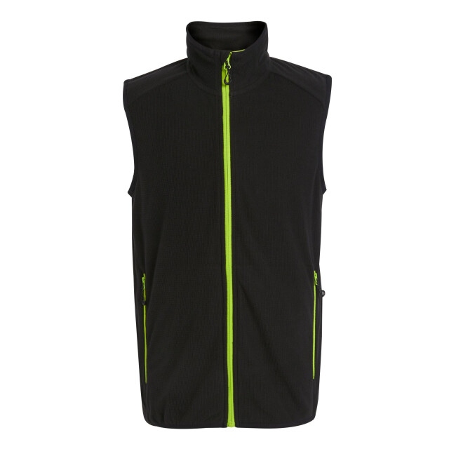 Regatta Heren navigate fleece gilet UTRG9725_blacklimegreen large